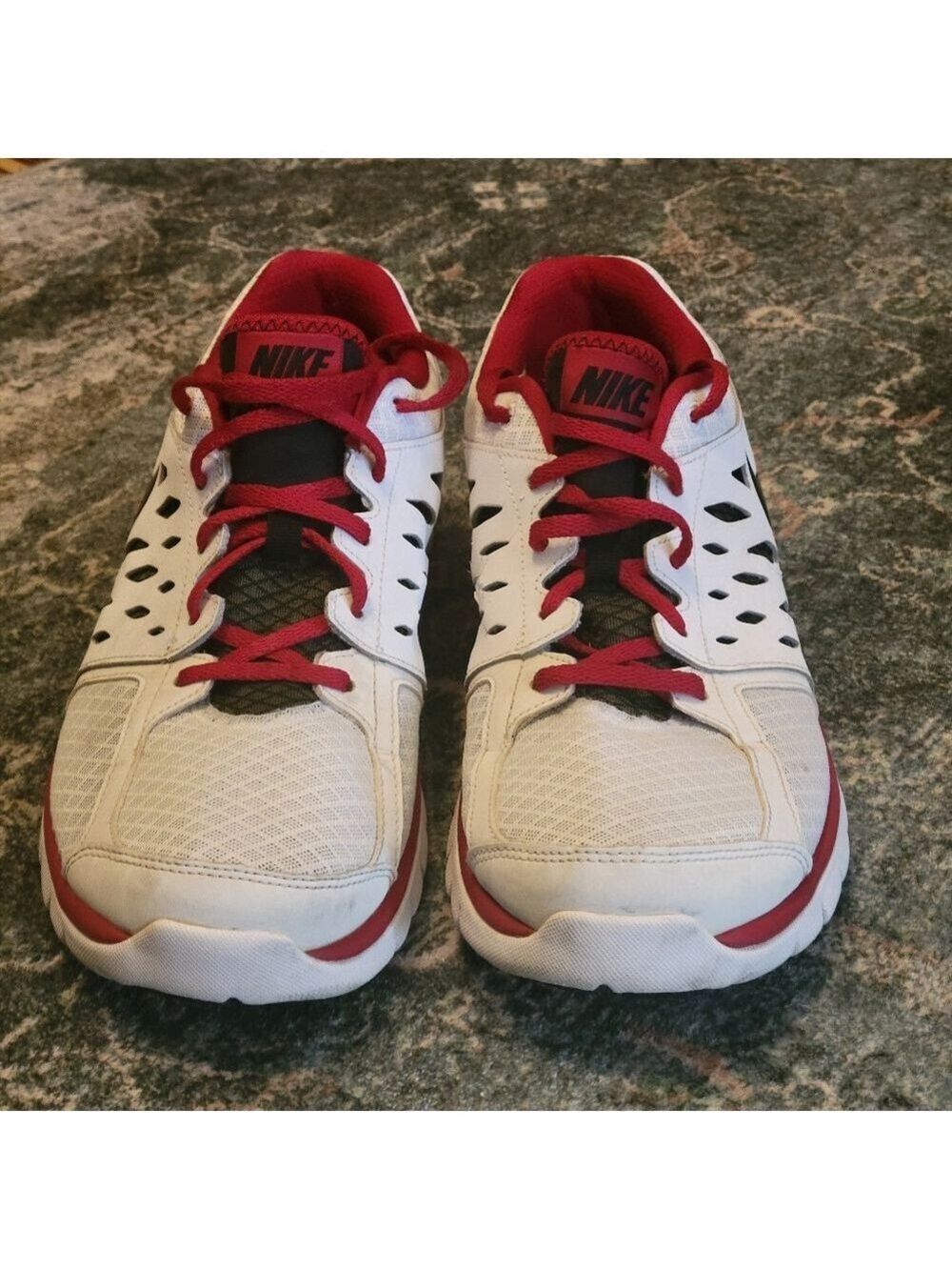 Nike Flex 2013 Run Men's Sneakers - White/Red/Black - Size 11.5